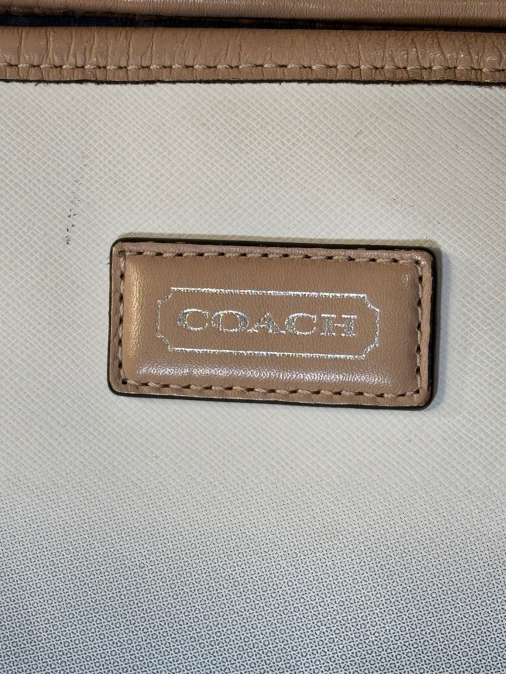 Coach Gradient Tote F30561 Ombre Blue and White Tote Bag with Tan Trim - Picture 4 of 16
